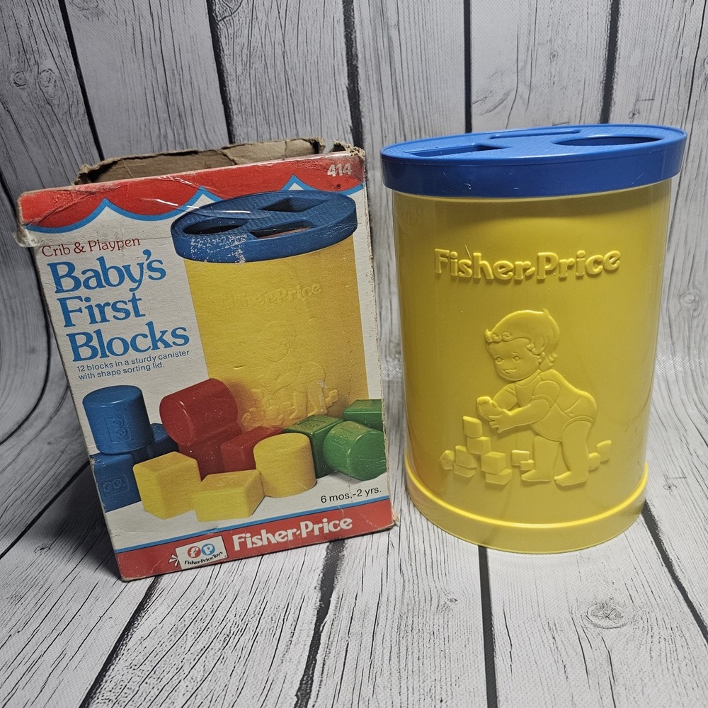 Vintage 1980 Fisher Price Baby's First Blocks Shape‎ Sorter #414 Complete *Read